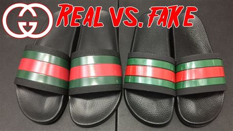 gucci slides real vs fake white|gucci knockoff slides for men.